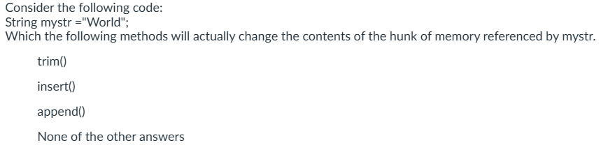 answer this please Consider the following code: