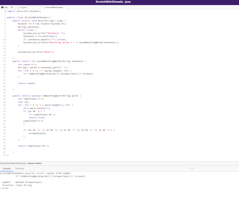 Please advise the correct code Stretch
