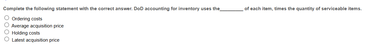 Complete the following statement with the correct