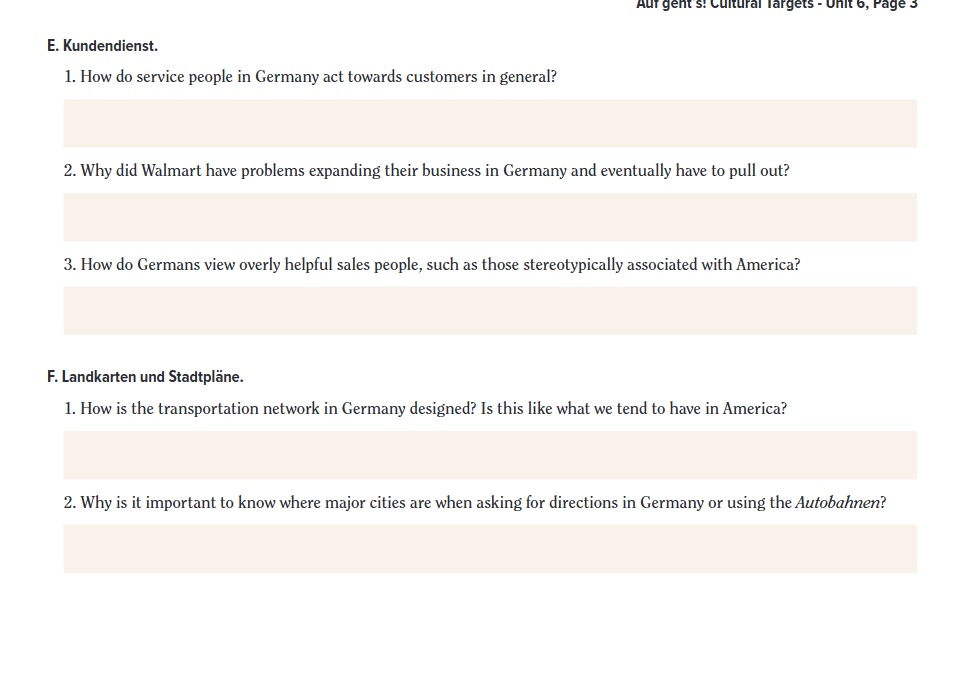 answer this AUT gent s: Cultural Targets - Unit