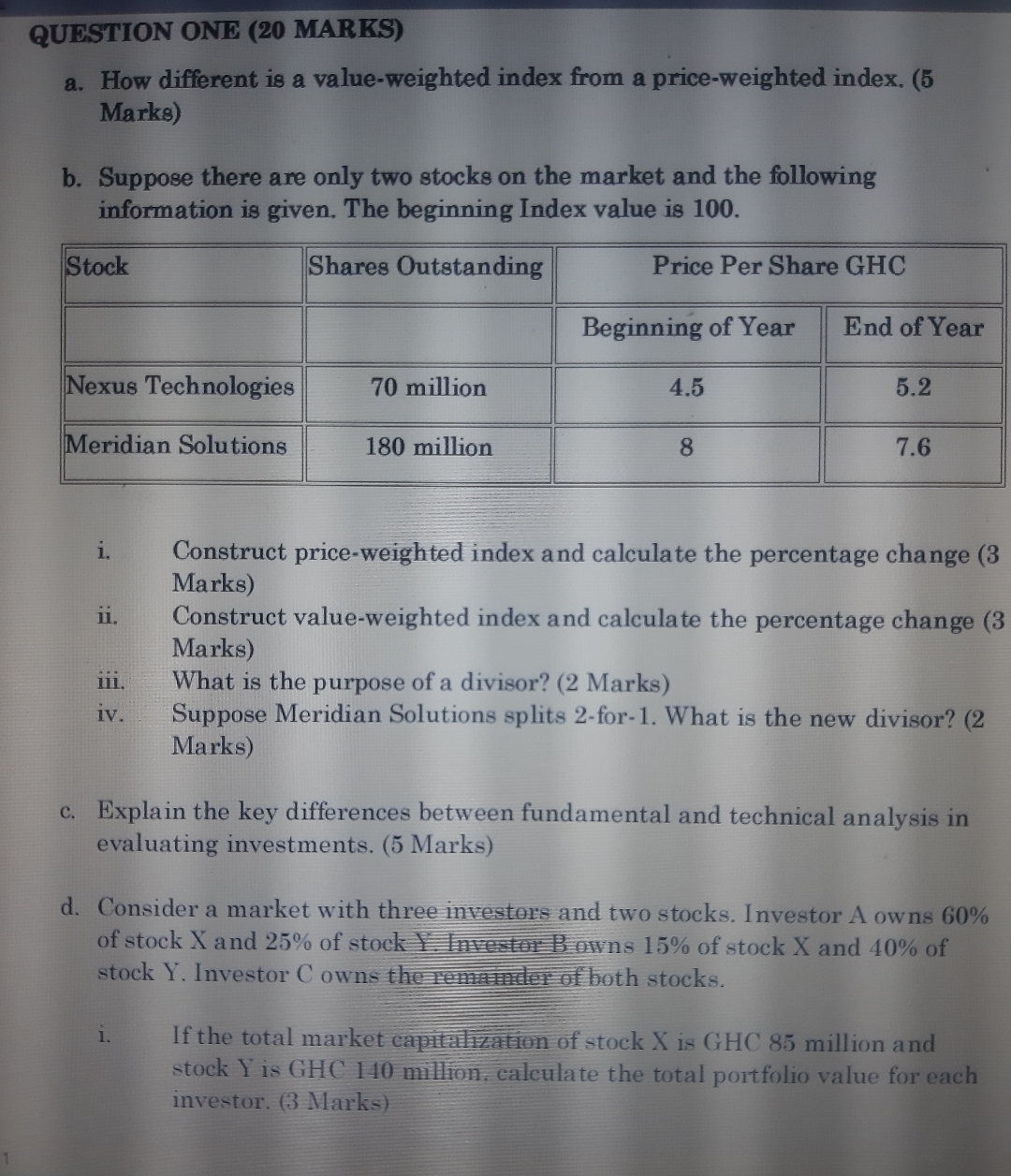 QUESTION ONE ( 2 0 MARKS ) a . How different is a