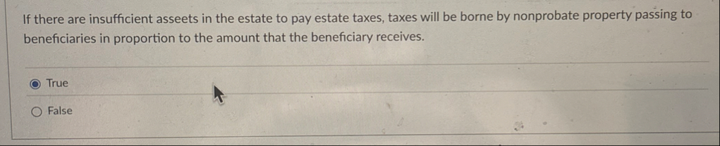 If there are insufficient asseets in the estate