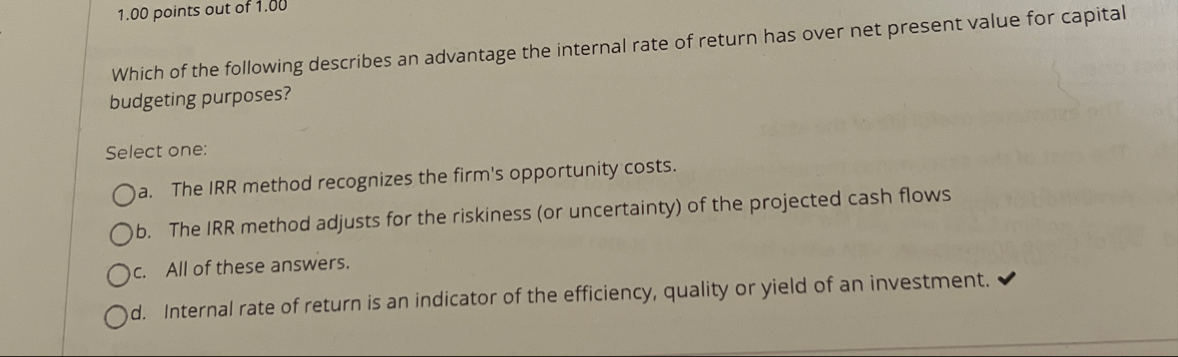 1 . 0 0 points out of 1 . 0 0 Which of the