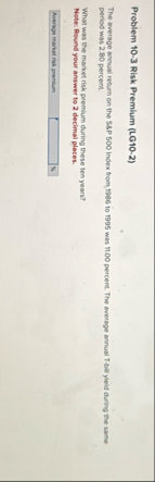 Problem 1 0 - 3 Risk Premium ( LG 1 0 - 2 ) The