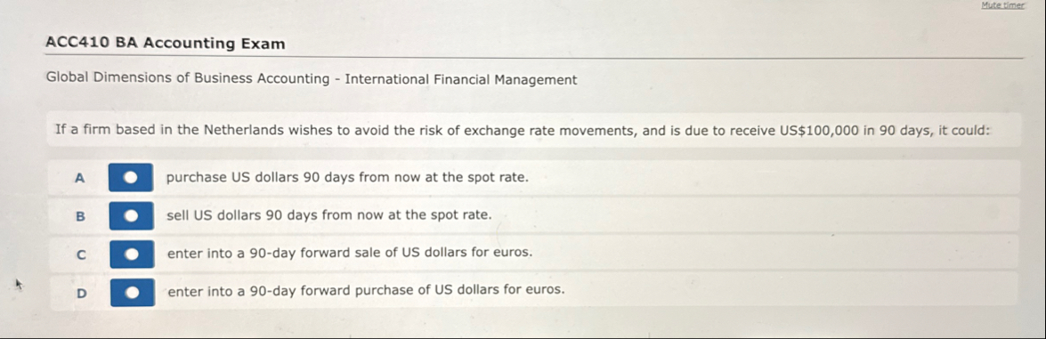 Mute timer ACC 4 1 0 BA Accounting Exam Global