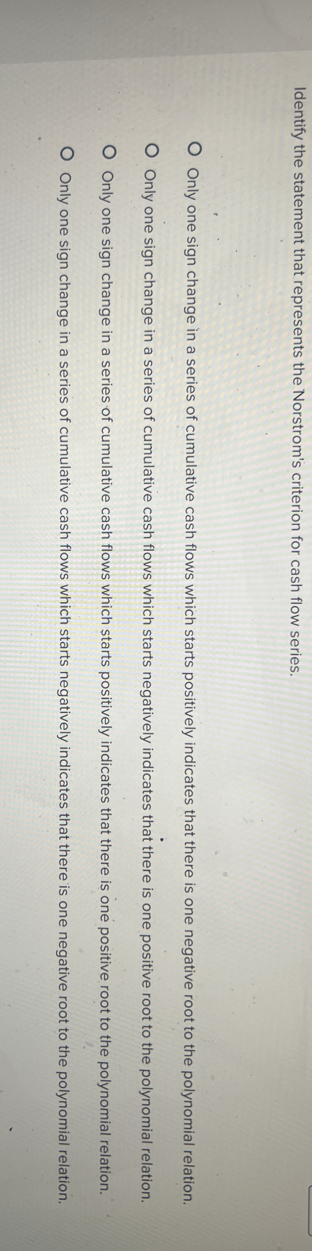 Identify the statement that represents the