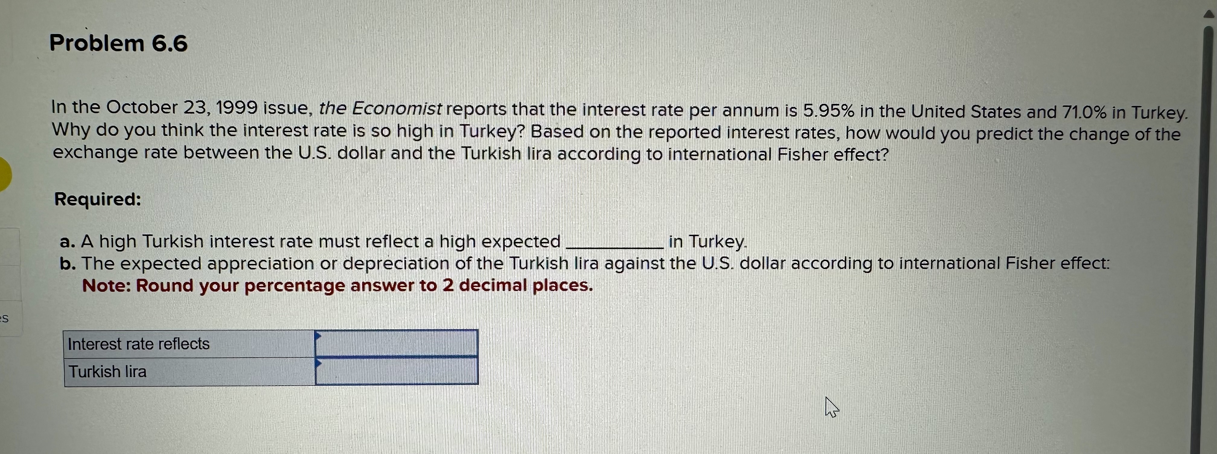 Problem 6 . 6 In the October 2 3 , 1 9 9 9 issue,