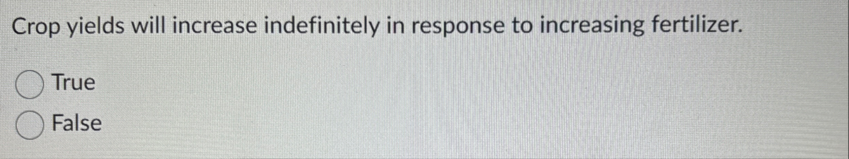 Crop yields will increase indefinitely in