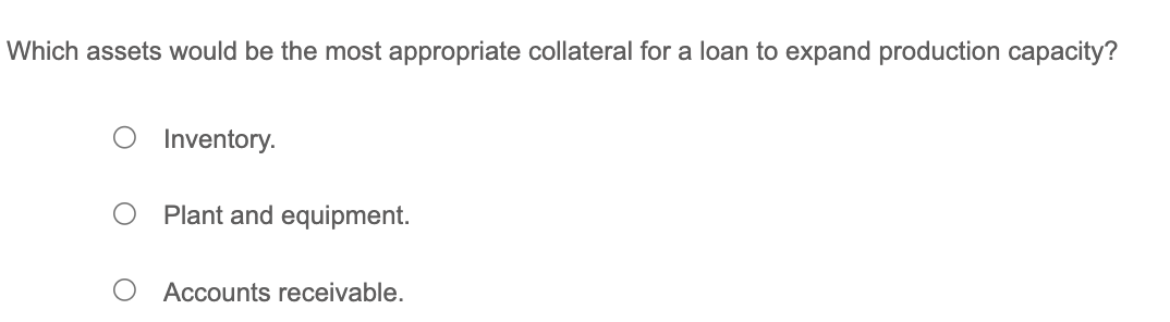 Which assets would be the most appropriate