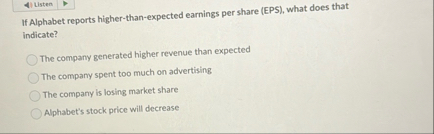 Listen If Alphabet reports higher - than -