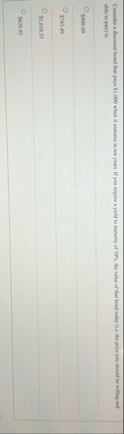 Consider a discount boed that pays $ 1 , 0 0 0