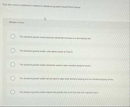 Pick the correct statement related to dividend