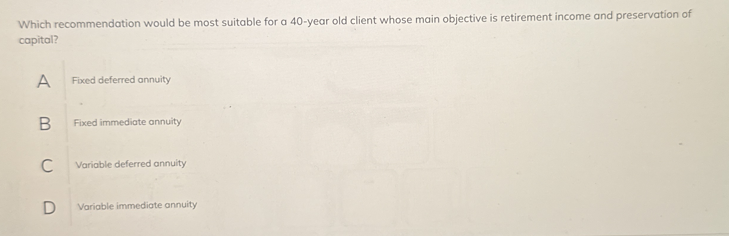 Which recommendation would be most suitable for a