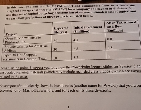 In this casc, you will use the CAPM model and