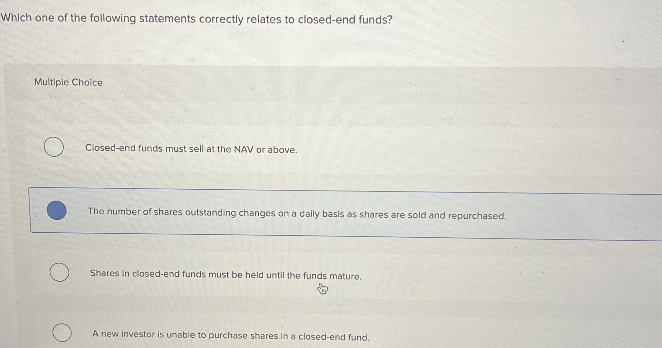 Which one of the following statements correctly