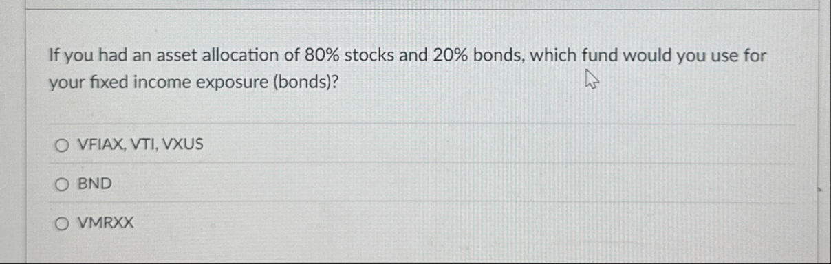 If you had an asset allocation of 8 0 % stocks