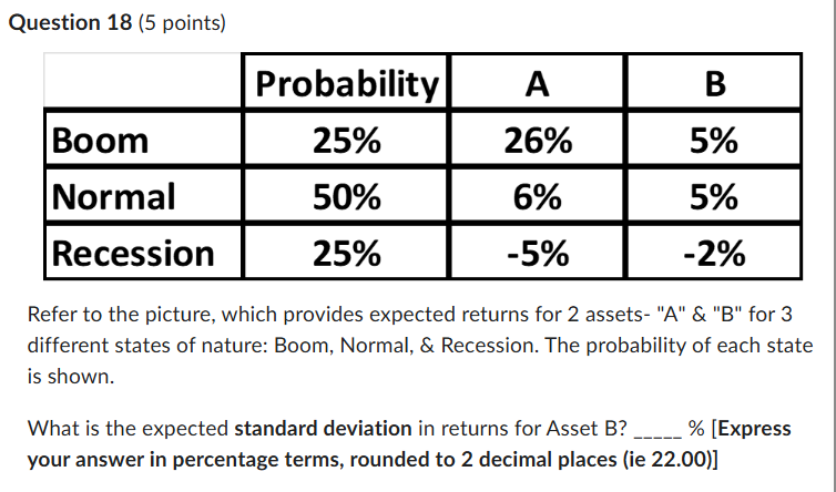 Question 1 8 ( 5 points ) Refer to the picture,