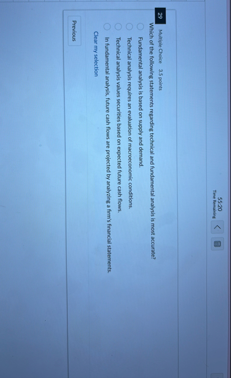 5 5 : 2 0 Time Remaining 2 9 Multiple Choice 3 .