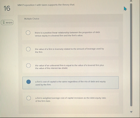 1 6 MM Proposition I with taxes supports the