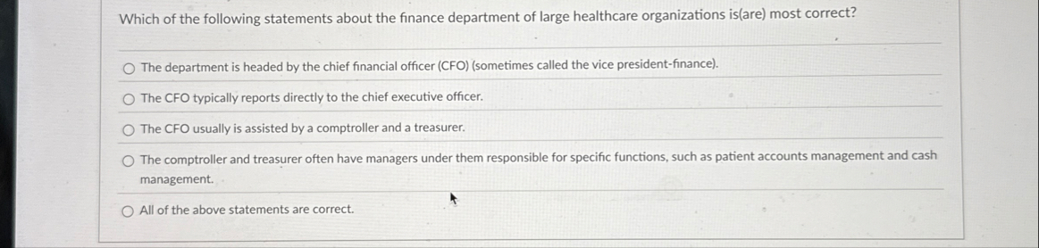 Which of the following statements about the