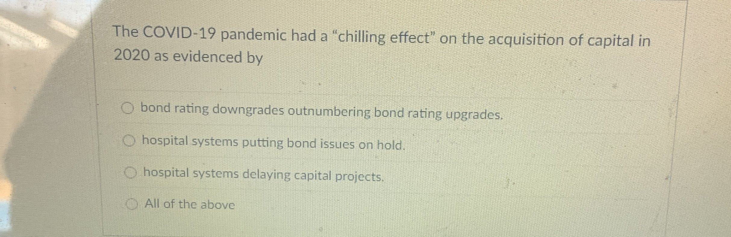 The COVID - 1 9 pandemic had a "chilling effect"