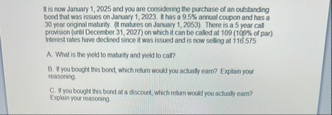 It is now January 1 , 2 0 2 5 and you are