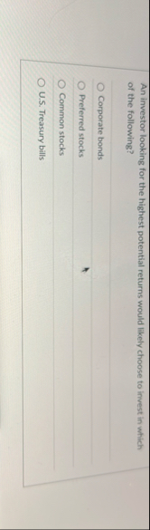 An investor looking for the highest potential