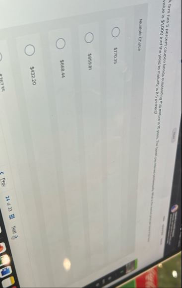 tenet value is $ 1 , 0 0 0 and the yield to