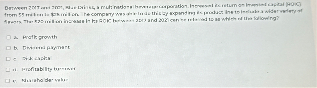 Between 2 0 1 7 and 2 0 2 1 , Blue Drinks, a