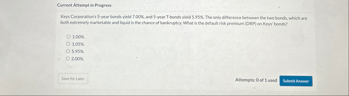 Current Attempt in Progress Keys Corporation's 5