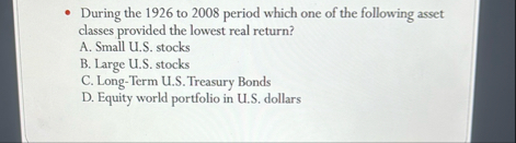 During the 1 9 2 6 to 2 0 0 8 period which one of