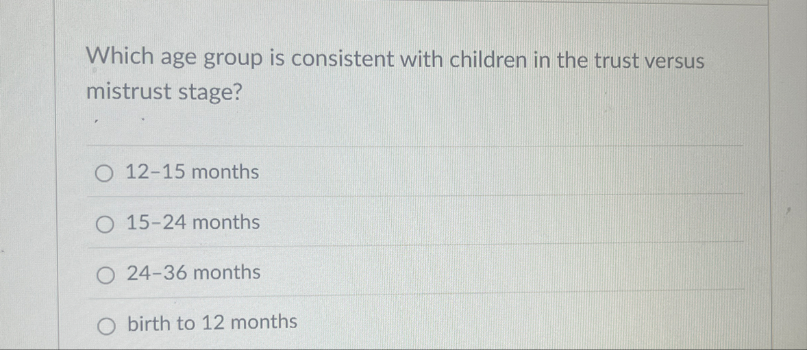 Which age group is consistent with children in