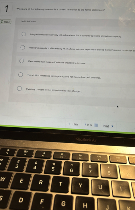 1 Which one of the following statements is