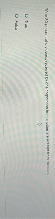 7 0 to 8 0 percent of dividends received by one