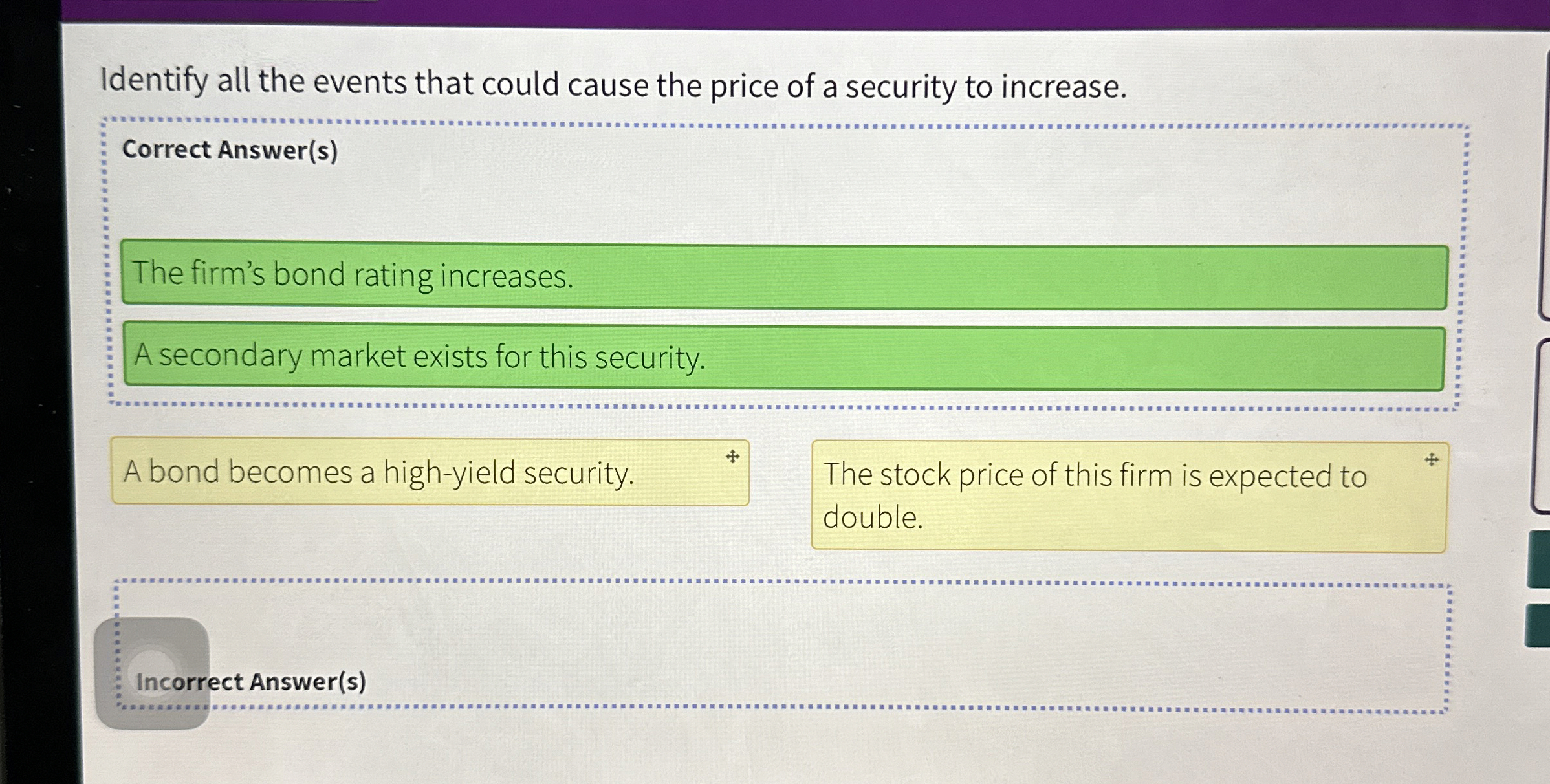 Identify all the events that could cause the
