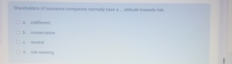 Shareholders of insurance companies normally have