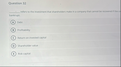 Question 3 2 refers to the investment that
