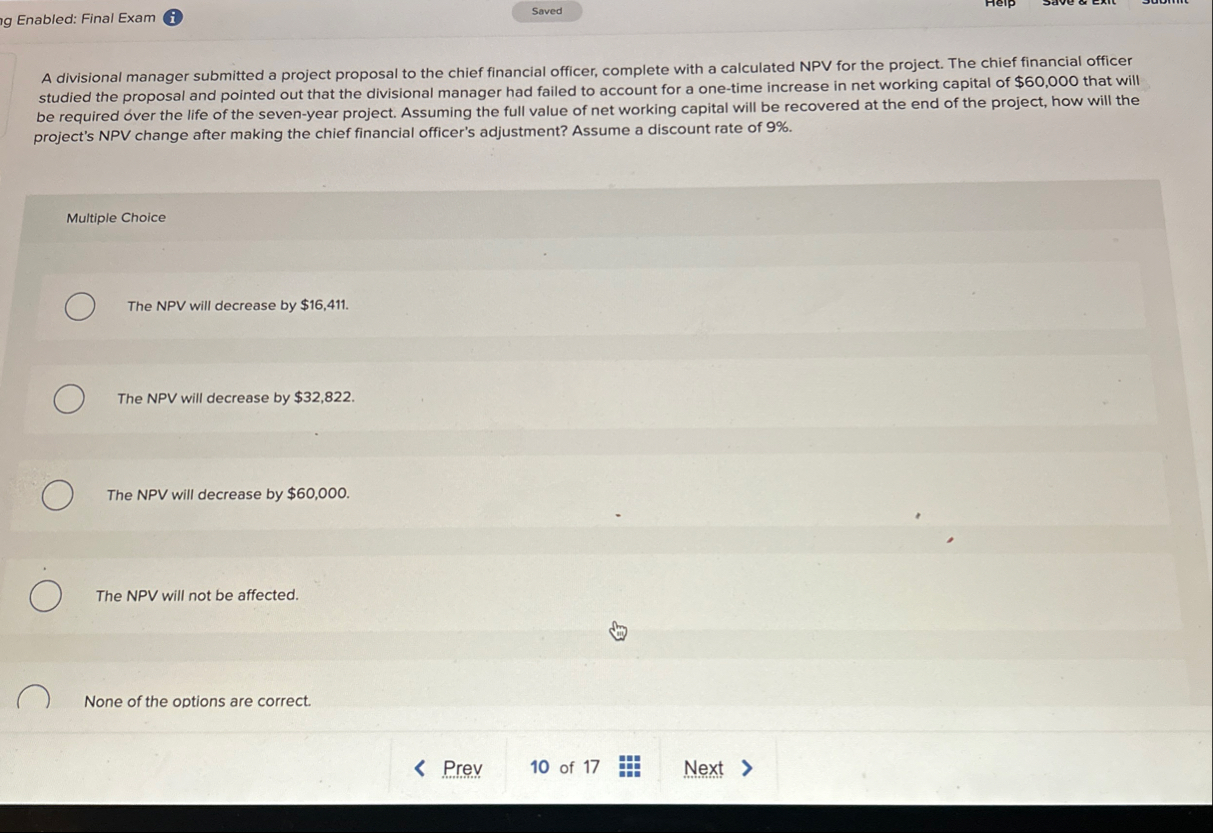 Enabled: Final Exam A divisional manager