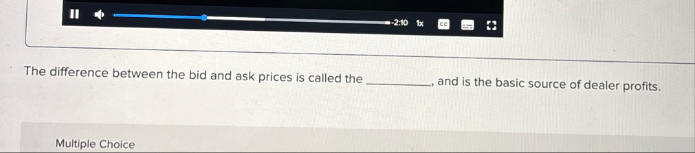 II - 2 : 1 0 The difference between the bid and