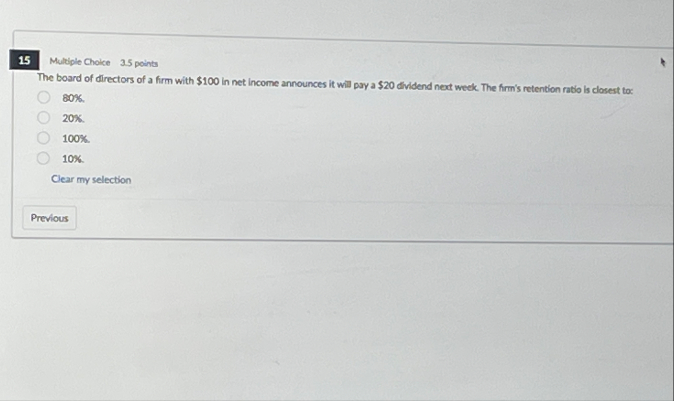 1 5 Multiple Choice 3 . 5 points The board of