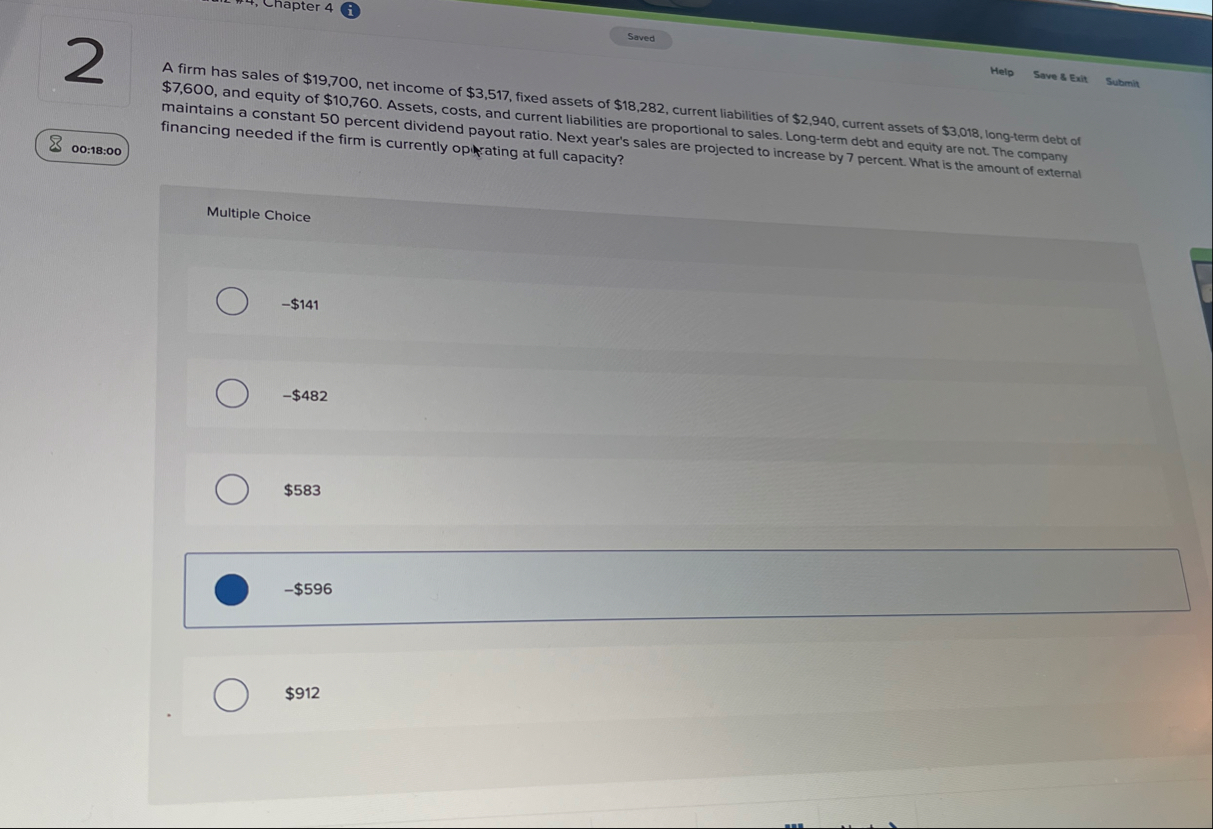 2 8 0 0 : 1 8 : 0 0 A firm has sales of $ 1 9 , 7