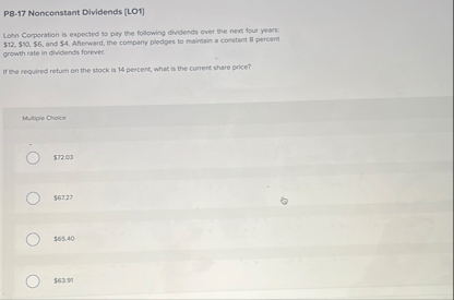 P 8 - 1 7 Nonconstant Dividends [ LO 1 ] Latn