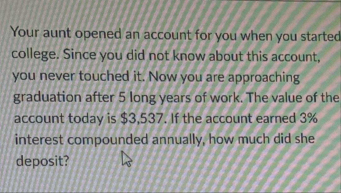 Your aunt opened an account for you when you