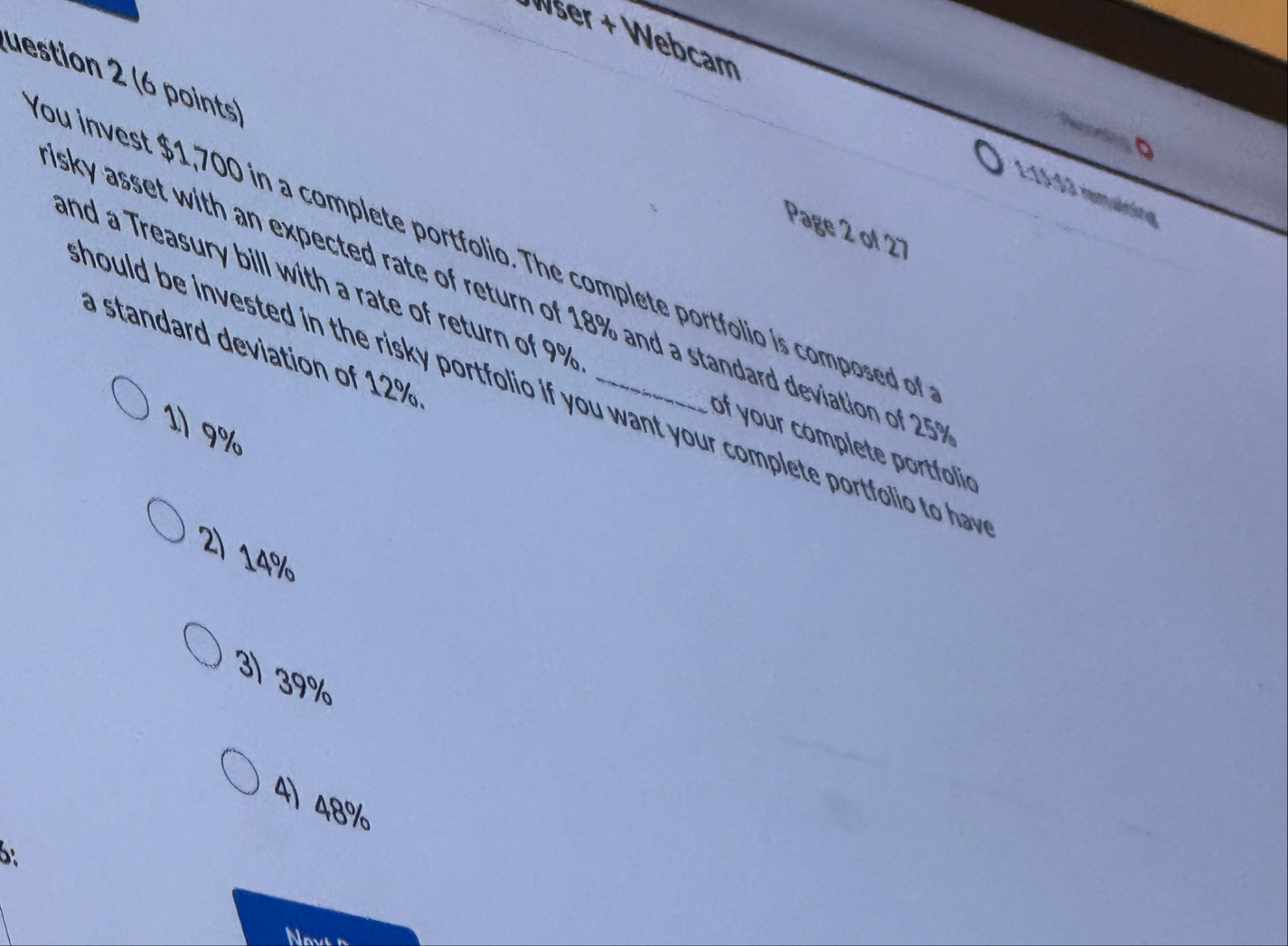 ( Mestion 2 6 points ) and a Treasury bill with a