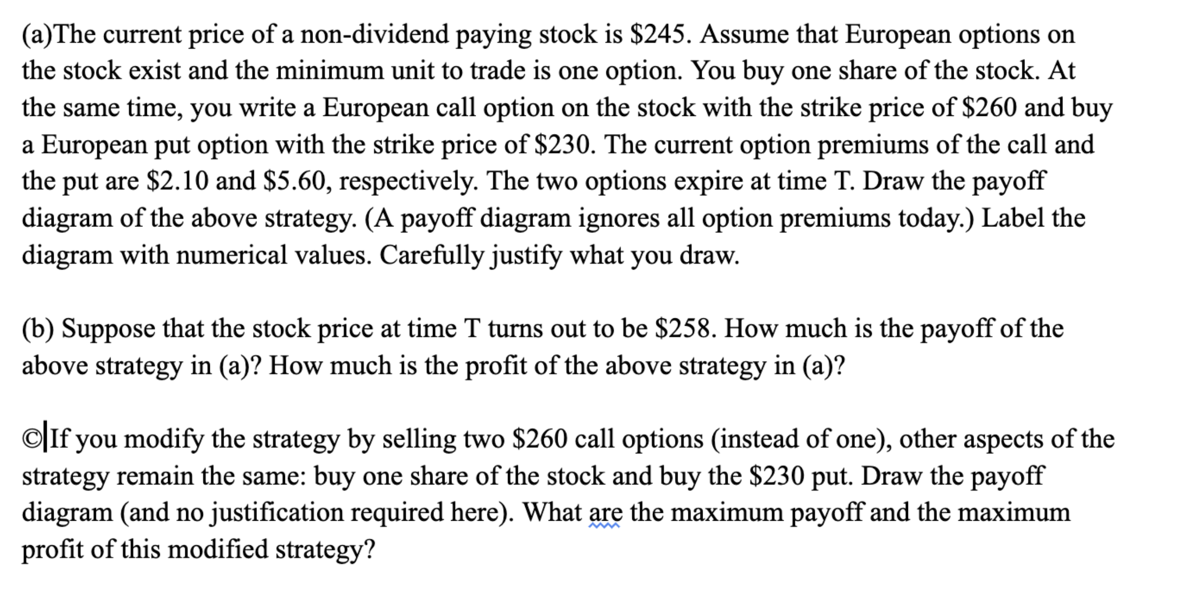 ( a ) The current price of a non - dividend