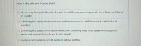 How is the efficient frontier built? Intersecting