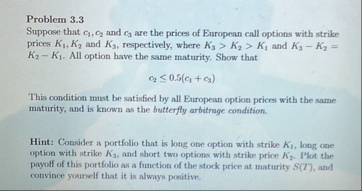 Problem 3 . 3 Suppose that c 1 , c 2 and c 3 are