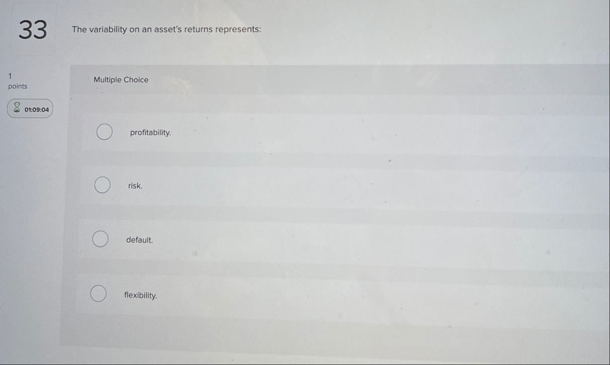3 3 The variability on an asset's returns