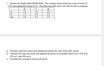 Assume the Single Index Model holds. The common