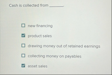 Cash is collected from new financing product